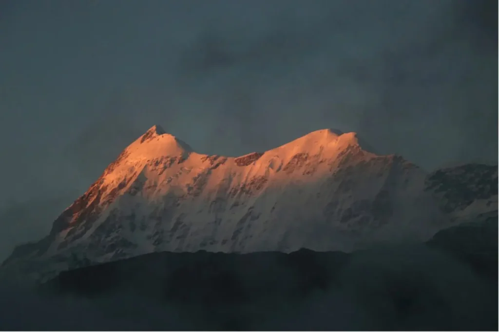 Grandeur of Mt. Trishul as seen from Bedni Bugyal on the way to Roopkund.
