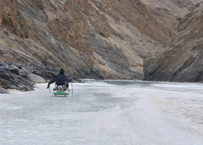 Chadar Trek in Ladakh is a most coveted winter trek. The trek is unique in many aspects, including how the porter and locals traverse the same river bed to reach villages on the other side.
